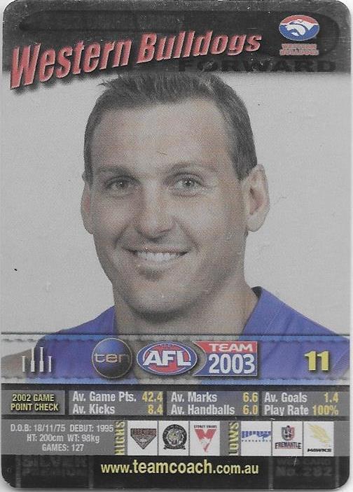 Daniel Bandy, Silver card, 2003 Teamcoach AFL