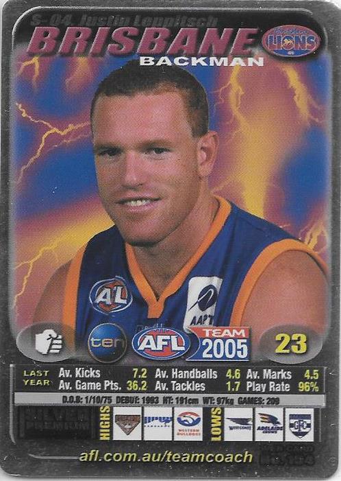 Justin Leppitsch, Silver card, 2005 Teamcoach AFL
