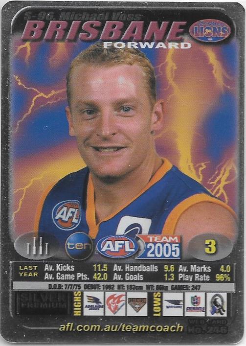 Michael Voss, Silver card, 2005 Teamcoach AFL