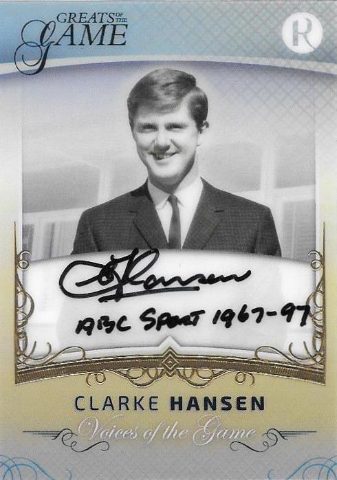 Clarke Hansen, Gold Century Signature, 2017 Regal Football Greats of the Game