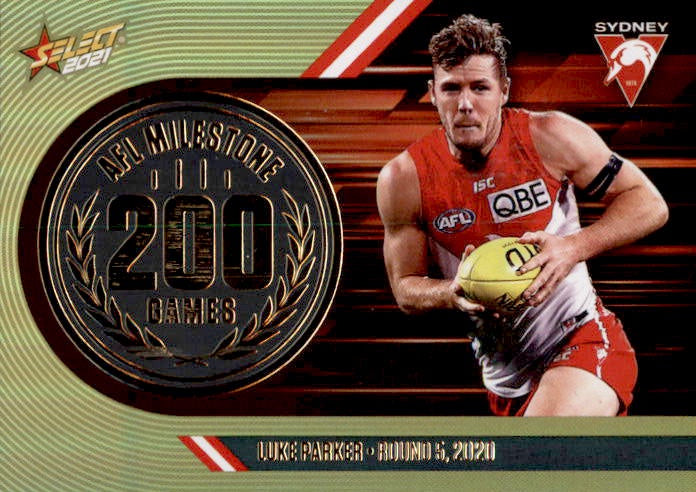 Luke Parker, 200 Games Milestone, 2021 Select AFL Footy Stars