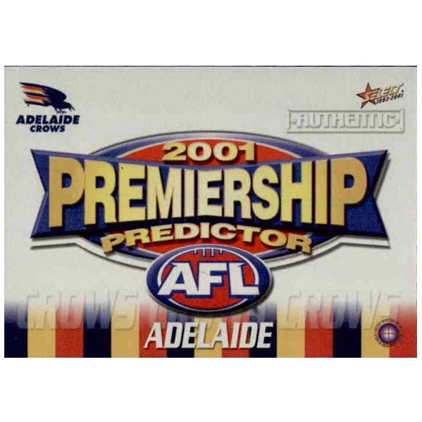 Adelaide Crows, Premiership Predictor, 2001 Select AFL