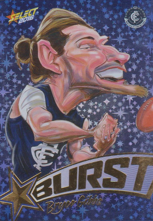 Bryce Gibbs, Starburst Blue Caricatures, 2016 Select AFL Stars