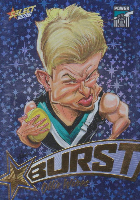 Ollie Wines, Starburst Blue Caricatures, 2016 Select AFL Stars