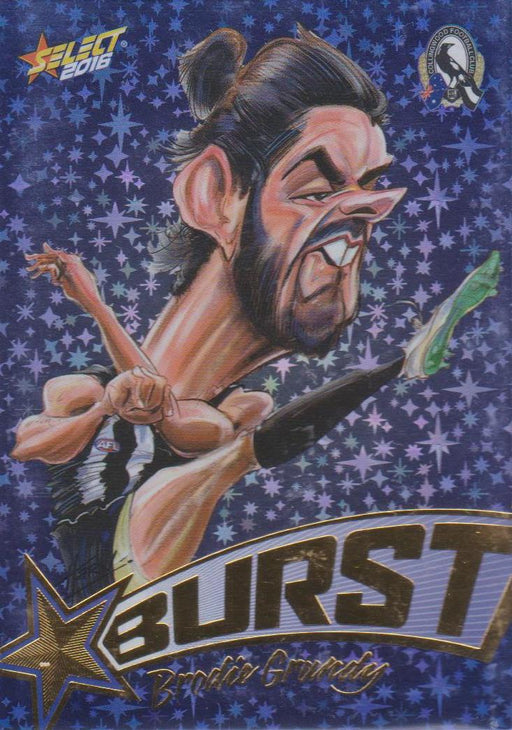 Brodie Grundy, Starburst Blue Caricatures, 2016 Select AFL Stars