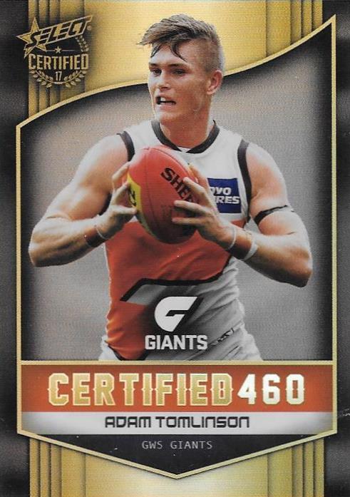 Adam Tomlinson, Certified 460, 2017 Select AFL Certified