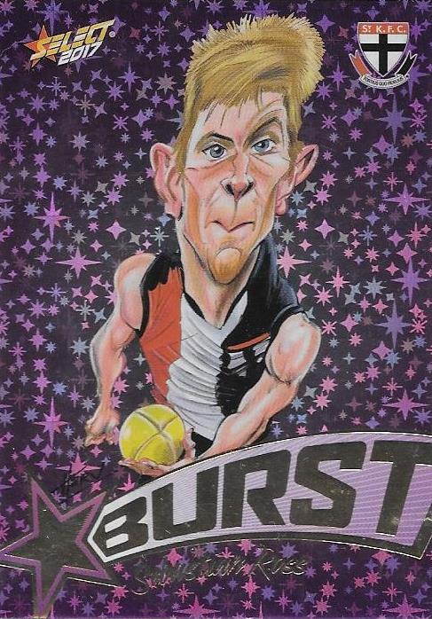 Sebastian Ross, Purple Starburst Caricatures, 2017 Select AFL Stars