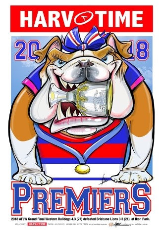 Western Bulldogs 2018 AFLW Premiers, Harv Time Poster