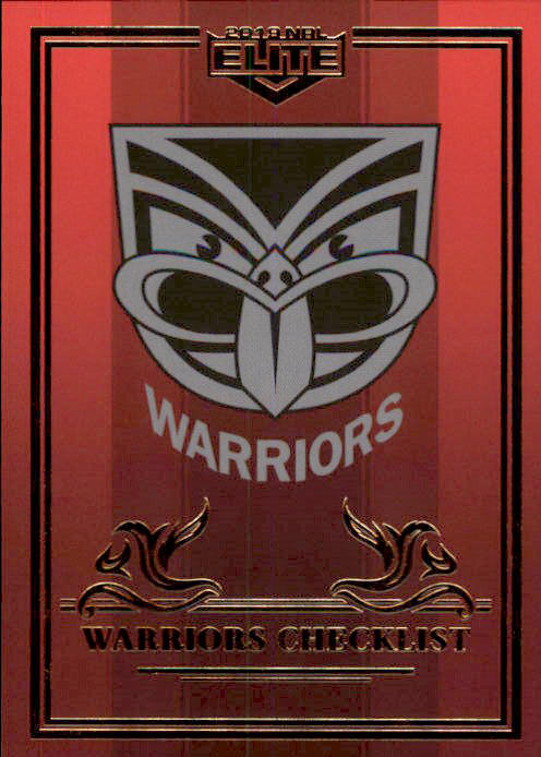 New Zealand Warriors Checklist, Ruby Mojo, 2019 TLA Elite NRL