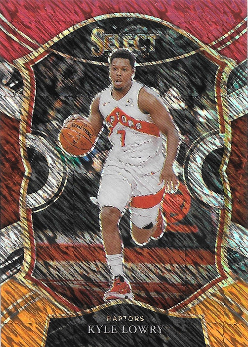 Kyle Lowry, Red Orange Shimmer Prizm SP, 2020-21 Panini Select Basketball NBA