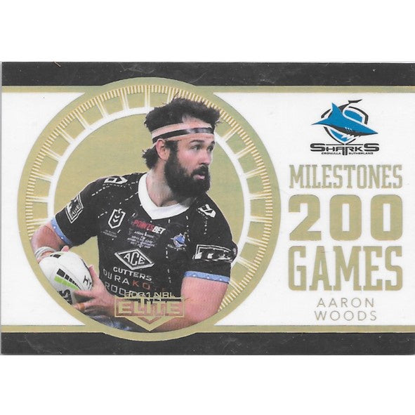Aaron Woods, 200 Games Milestone Case Card, 2021 TLA Elite NRL