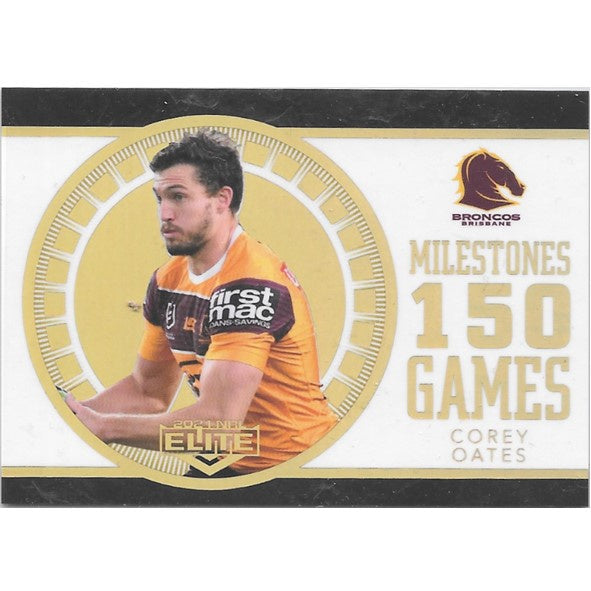 Corey Oates, 150 Games Milestone Case Card, 2021 TLA Elite NRL