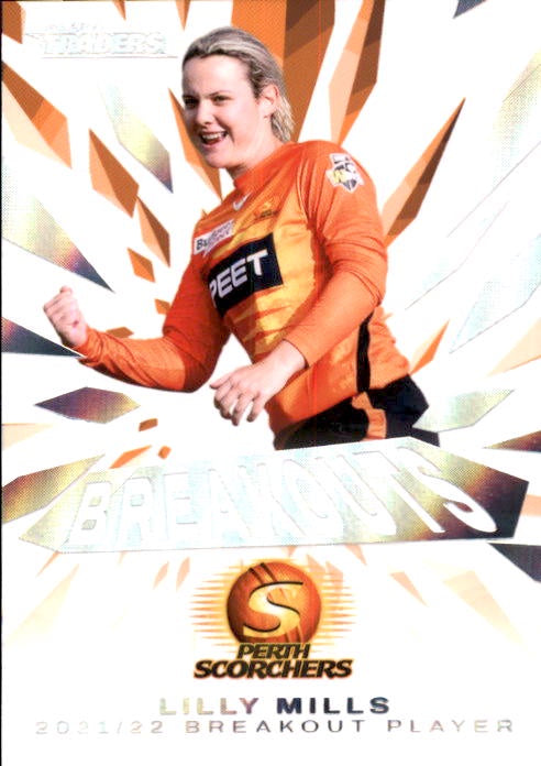 Lilly Mills, Breakouts, 2022-23 TLA Traders Cricket Australia & BBL Trading Cards