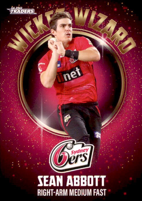 Sean Abbott, Wicket Wizard, 2022-23 TLA Traders Cricket Australia & BBL Trading Cards