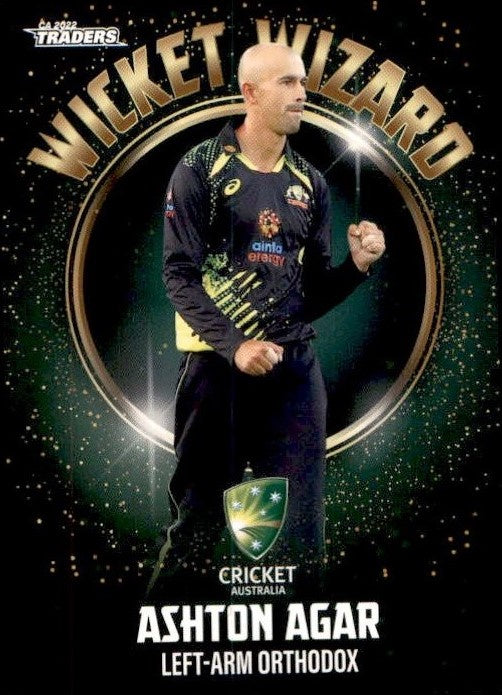 Ashton Agar, Wicket Wizard, 2022-23 TLA Traders Cricket Australia & BBL Trading Cards
