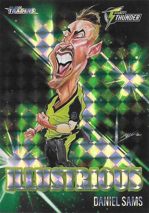 Daniel Sams, Illustrious Green, 2022-23 TLA Traders Cricket Australia & BBL Trading Cards