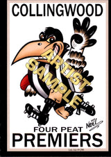 Collingwood Magpies Four-Peat Dynasty Premiers Card Set by Noel