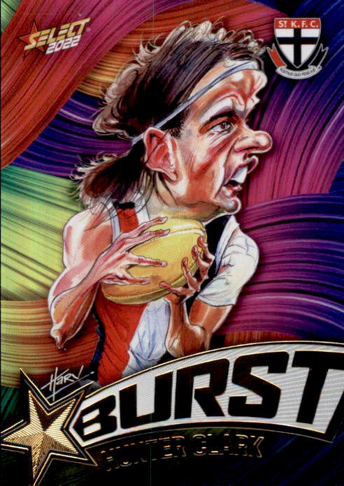 Hunter Clark, Starburst Paint, 2022 Select AFL Footy Stars
