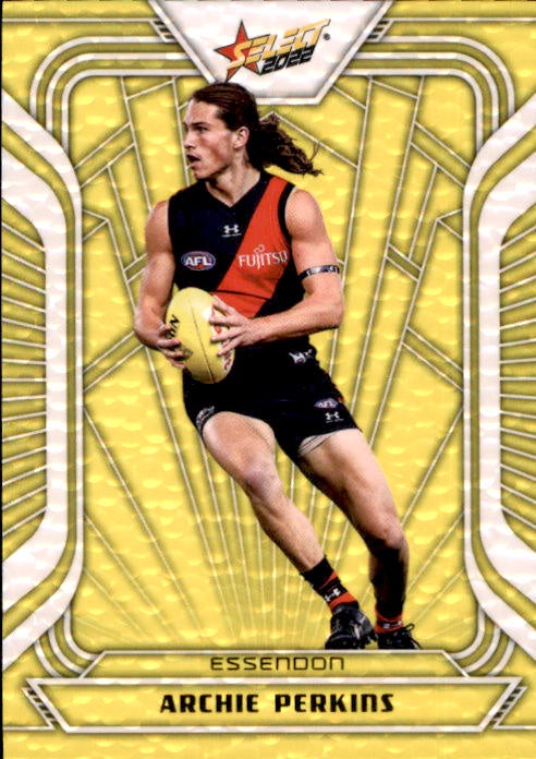 Archie Perkins,, Fractured Acid Yellow, 2022 Select AFL Footy Stars Jumbo
