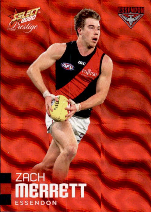 Zach Merrett, Red Parallel, 2020 Select AFL PRESTIGE Footy Stars