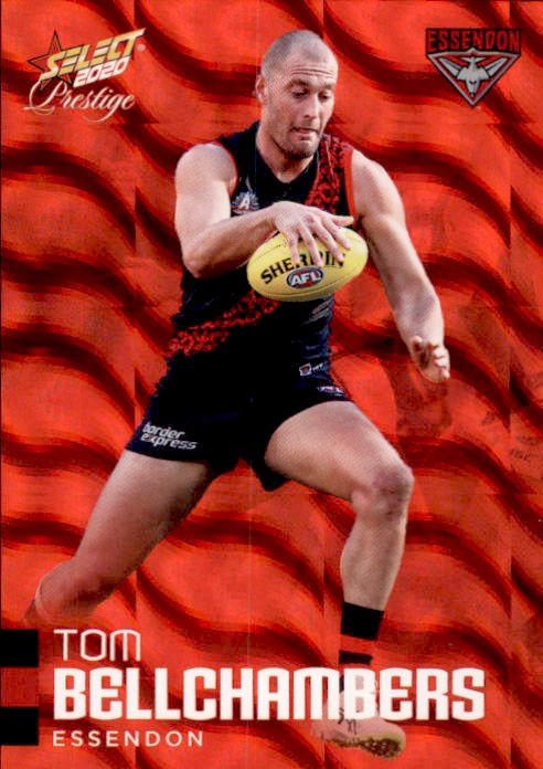 Tom Bellchambers, Red Parallel, 2020 Select AFL PRESTIGE Footy Stars