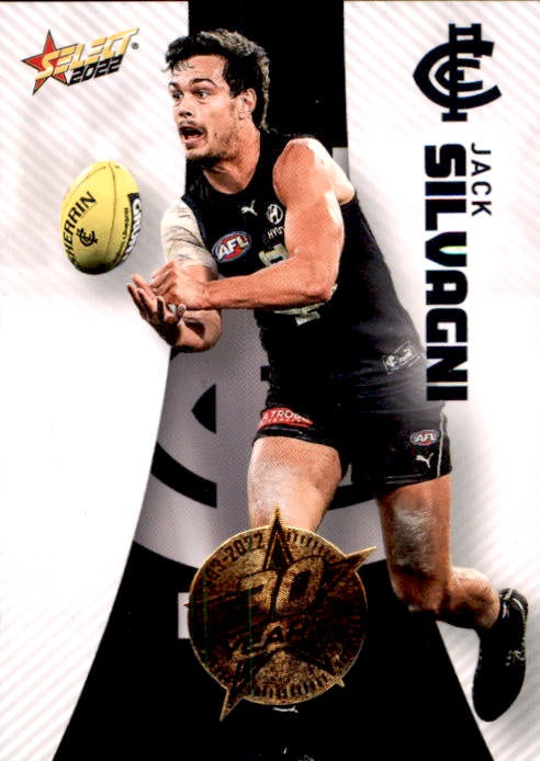 Jack Silvagni, 30 Years Gold Seal, 2022 Select AFL Footy Stars
