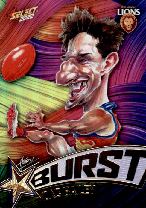 Zac Bailey, Starburst Paint, 2022 Select AFL Footy Stars