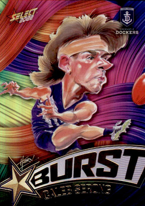 Caleb Serong, Starburst Paint, 2022 Select AFL Footy Stars