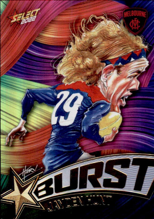Jayden Hunt, Starburst Paint, 2022 Select AFL Footy Stars