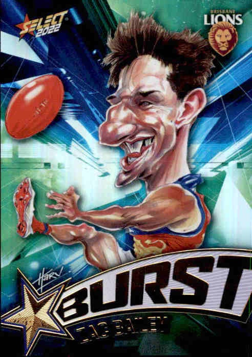 Zac Bailey, Starburst Shatter, 2022 Select AFL Footy Stars