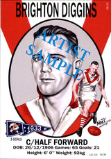 South Melbourne Swans 1933 Premiers Card Set by Noel