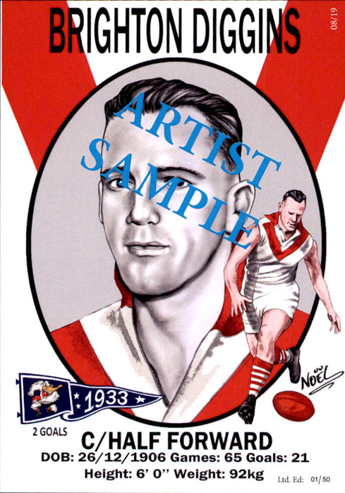 South Melbourne Swans 1933 Premiers Card Set by Noel
