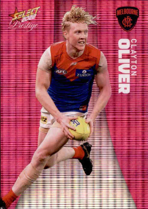 Clayton Oliver, Pink Parallel, 2022 Select AFL Prestige