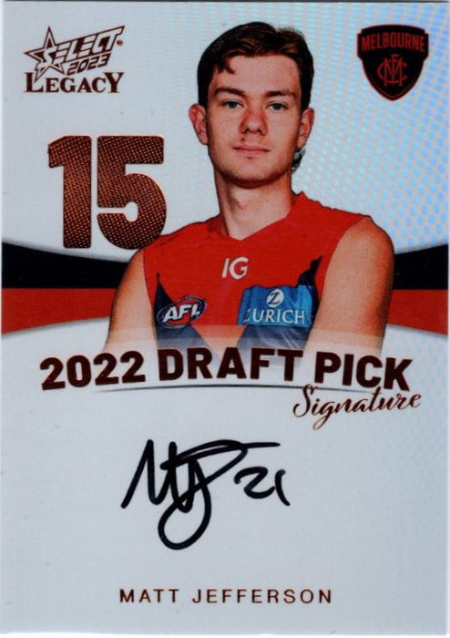 Matt Jefferson, Copper Draft Pick Signature, 2023 Select AFL Legacy