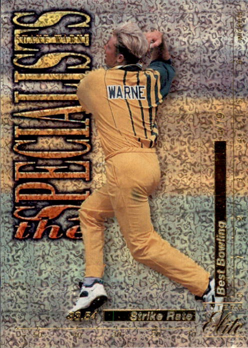 Shane Warne, The Specialists, 1996 Futera Elite Cricket