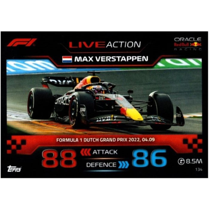 Max Verstappen, #134, 2023 Topps Turbo Attax Formula 1 Racing