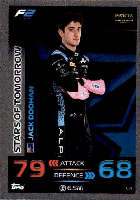 Jack Doohan, #317Felipe Drugovich, #306, Silver Parallel, 2023 Topps Turbo Attax Formula 1 Racing
