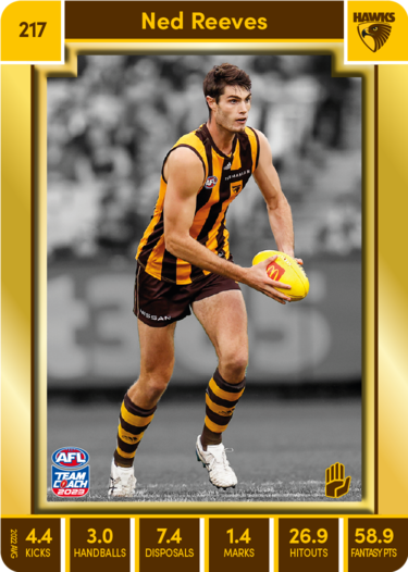 Ned Reeves, 217, Gold Parallel, 2023 Teamcoach AFL