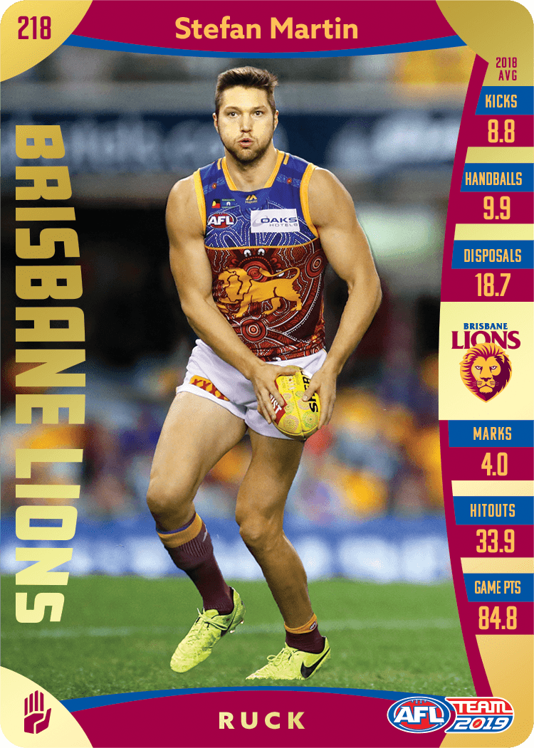 Stefan Martin, Gold, 2019 Teamcoach AFL