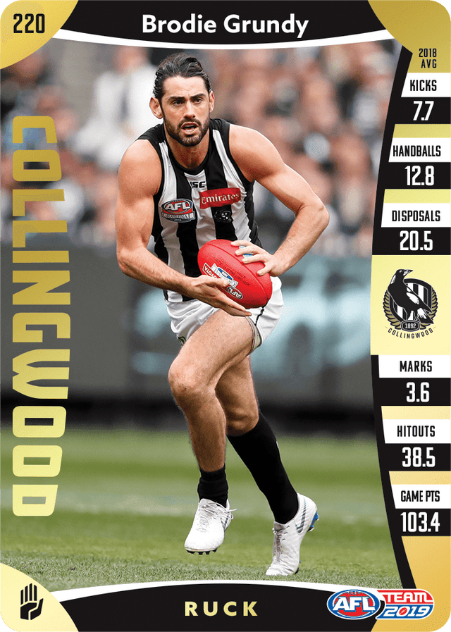 Brodie Grundy, Gold, 2019 Teamcoach AFL