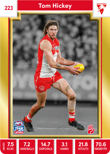 Tom Hickey, 223, Gold Parallel, 2023 Teamcoach AFL
