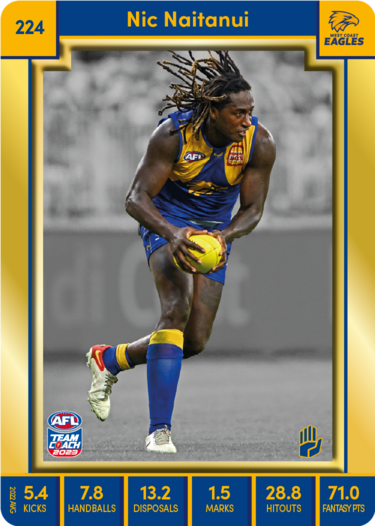 Nic Naitanui, 224, Gold Parallel, 2023 Teamcoach AFL