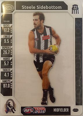 2015 Teamcoach Prize card, Steele Sidebottom, Collingwood Magpies