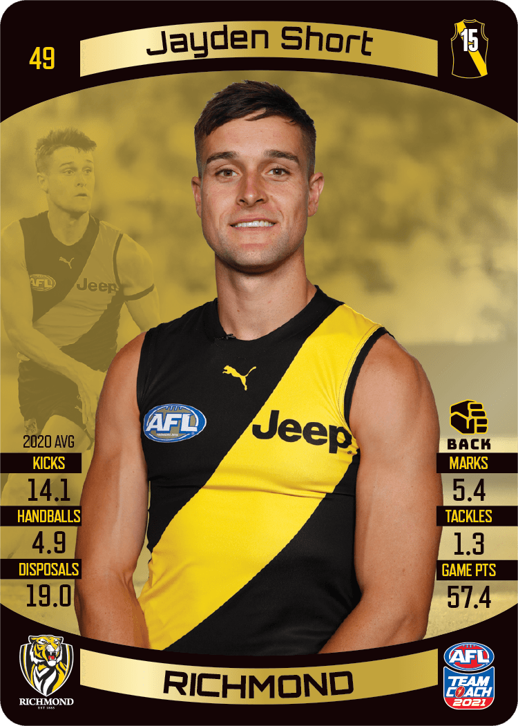 Jayden Short, Gold, 2021 Teamcoach AFL