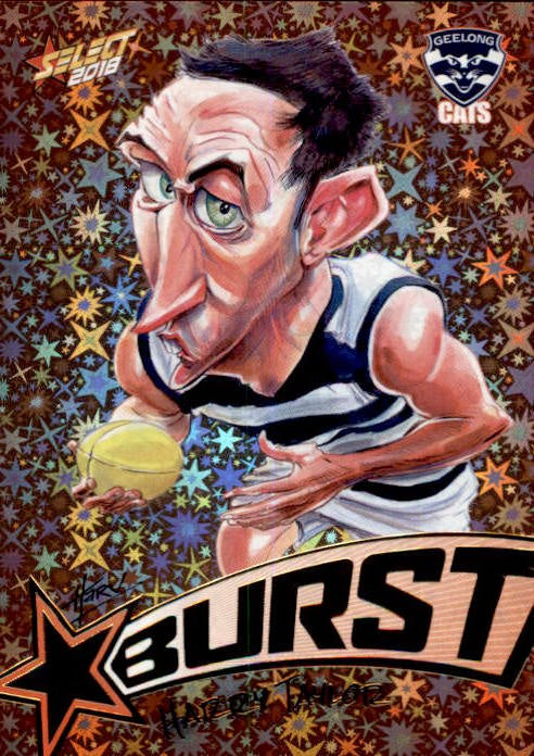 Harry Taylor, Starburst Orange Caricatures, 2018 Select AFL Footy Stars