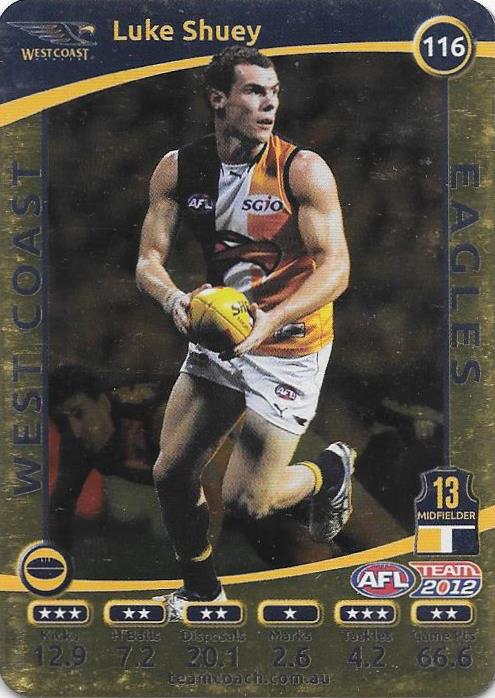 Luke Shuey, Gold, 2012 Teamcoach AFL
