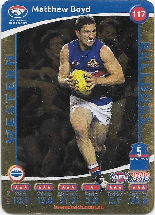 Matthew Boyd, Gold, 2012 Teamcoach AFL
