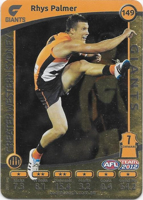 Rhys Palmer, Gold, 2012 Teamcoach AFL