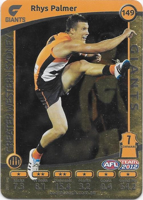 Rhys Palmer, Gold, 2012 Teamcoach AFL