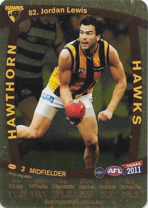 Jordan Lewis, Gold, 2011 Teamcoach AFL